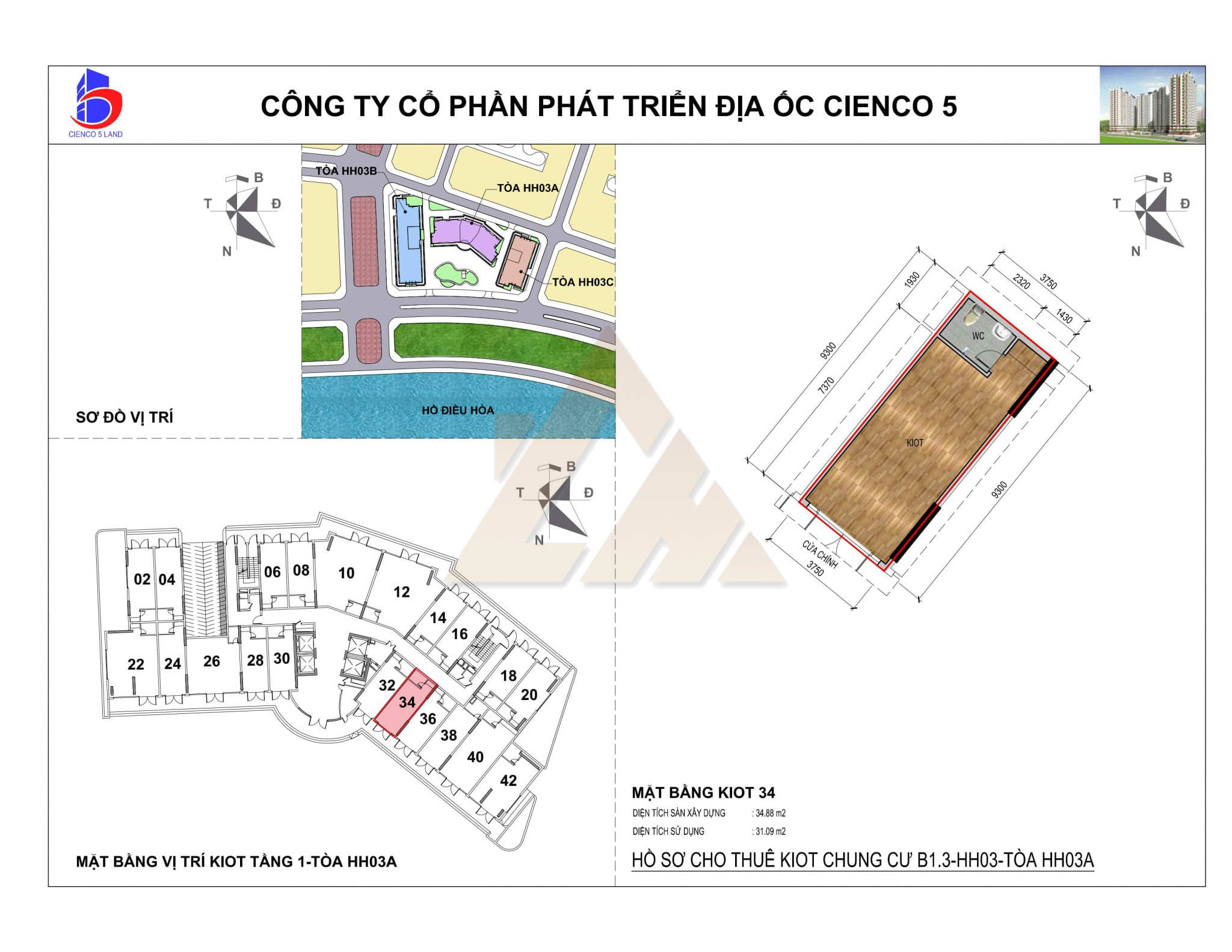 mặt bằng ki ốt thanh hà b1.3