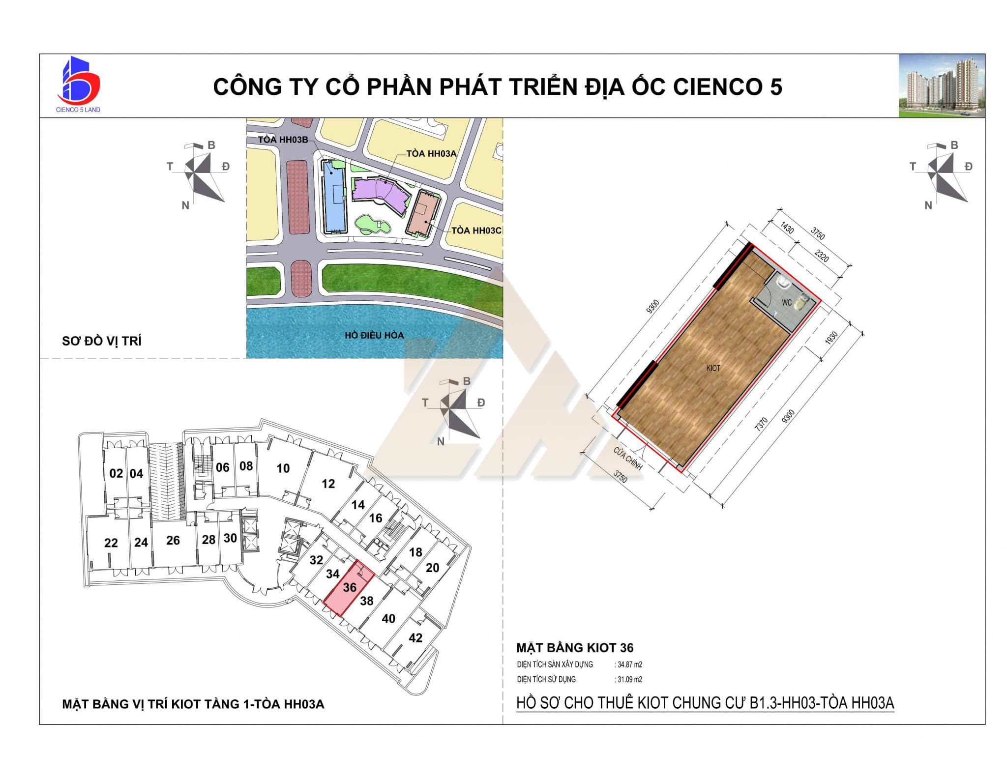 mặt bằng ki ốt thanh hà b1.3