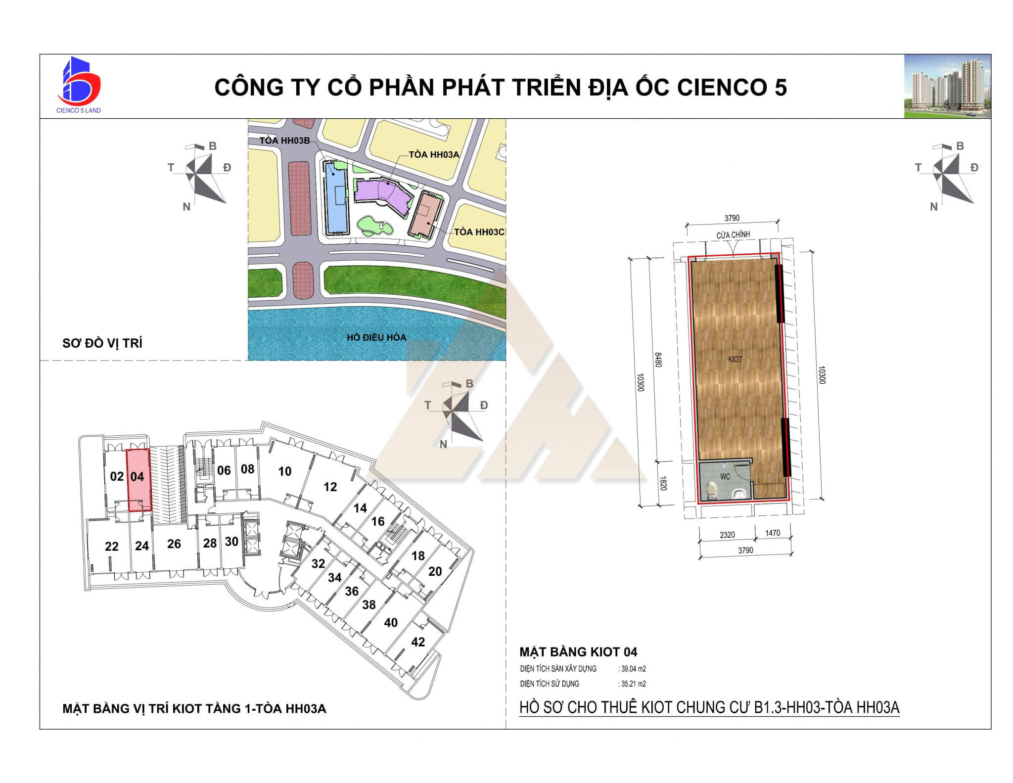 mặt bằng ki ốt thanh hà b1.3