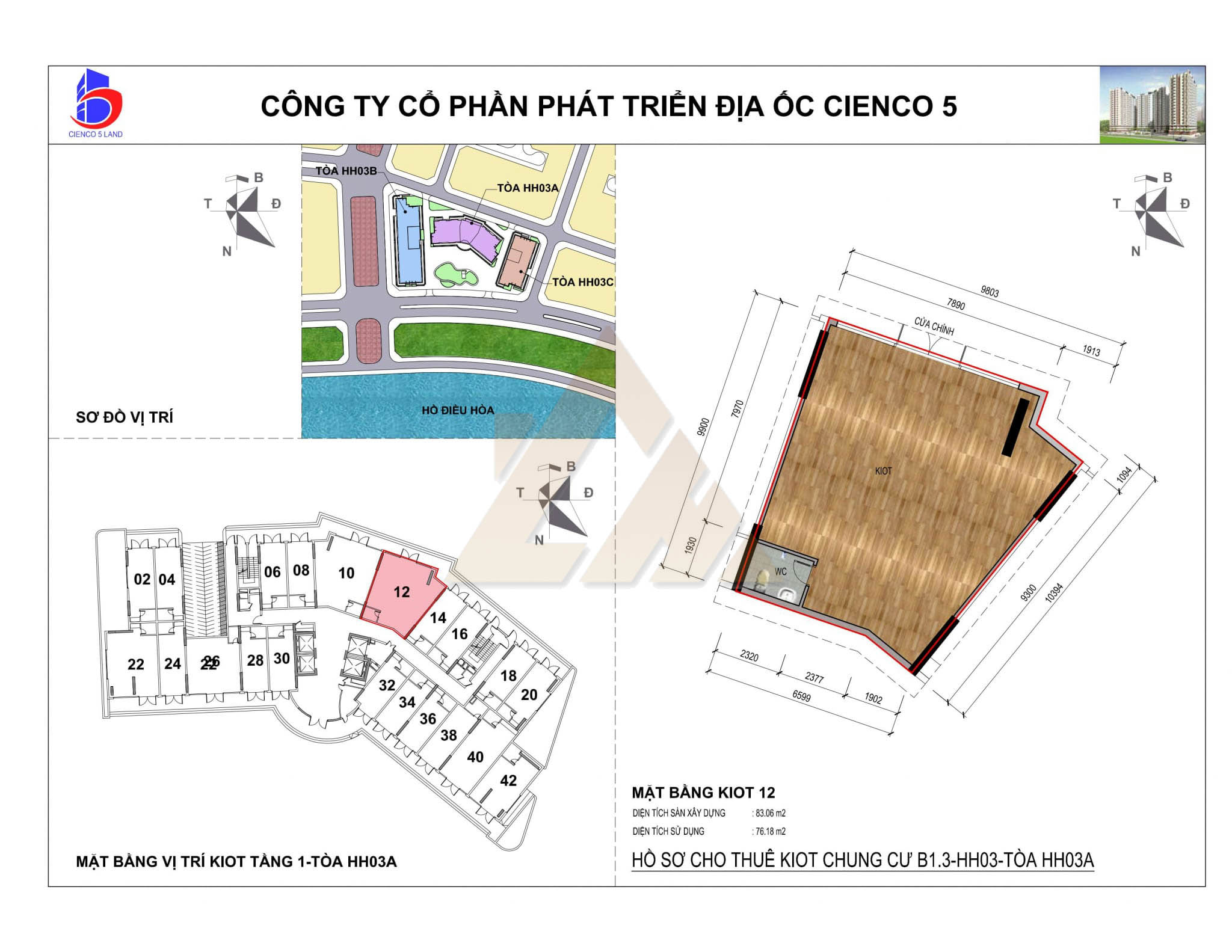mặt bằng ki ốt thanh hà b1.3