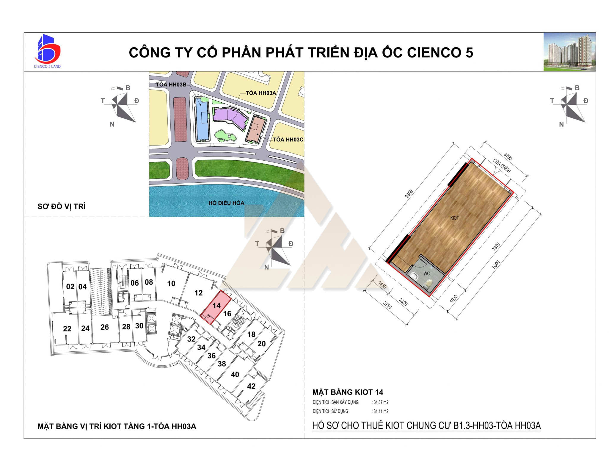 mặt bằng ki ốt thanh hà b1.3