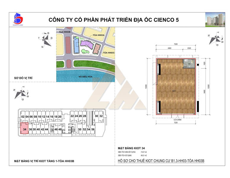 mặt bằng ki ốt thanh hà b1.3 hh03b