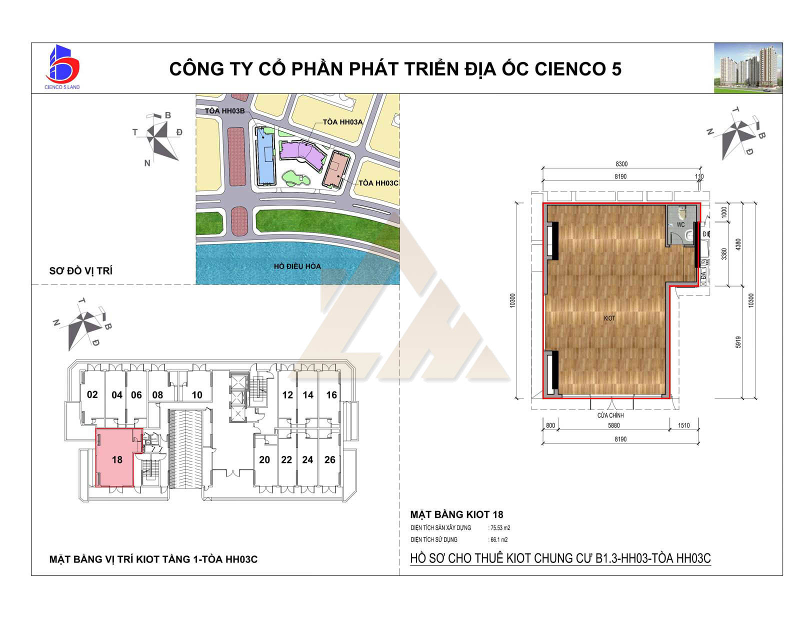 mặt bằng ki ốt thanh hà b1.3 hh03c