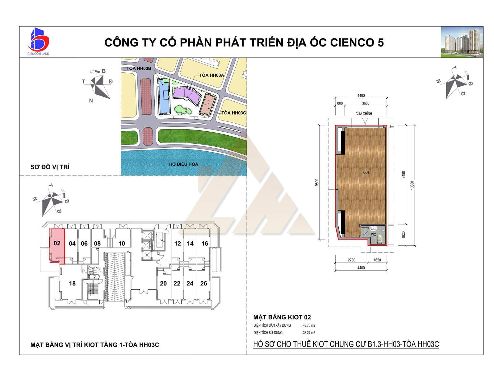 mặt bằng ki ốt thanh hà b1.3 hh03c