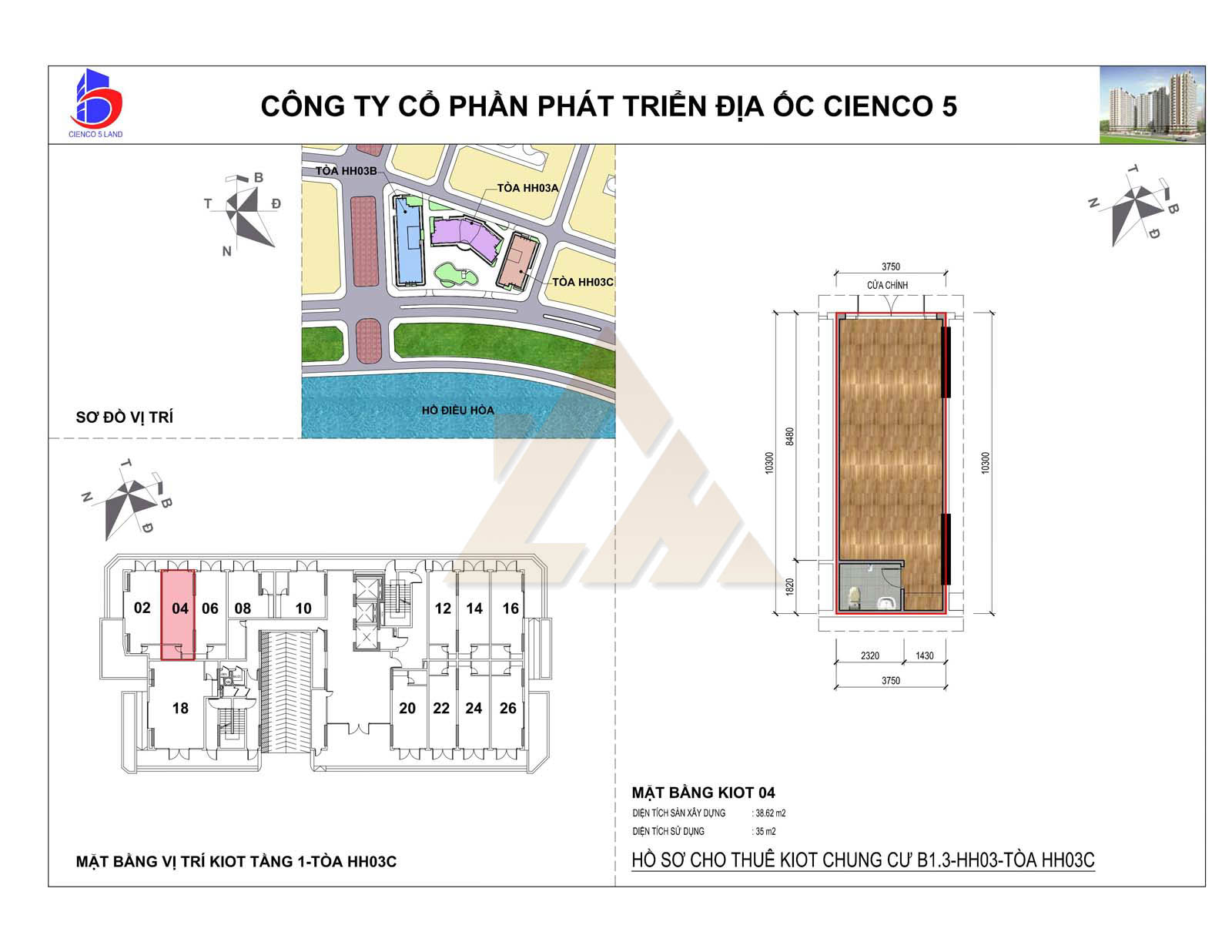 mặt bằng ki ốt thanh hà b1.3 hh03c