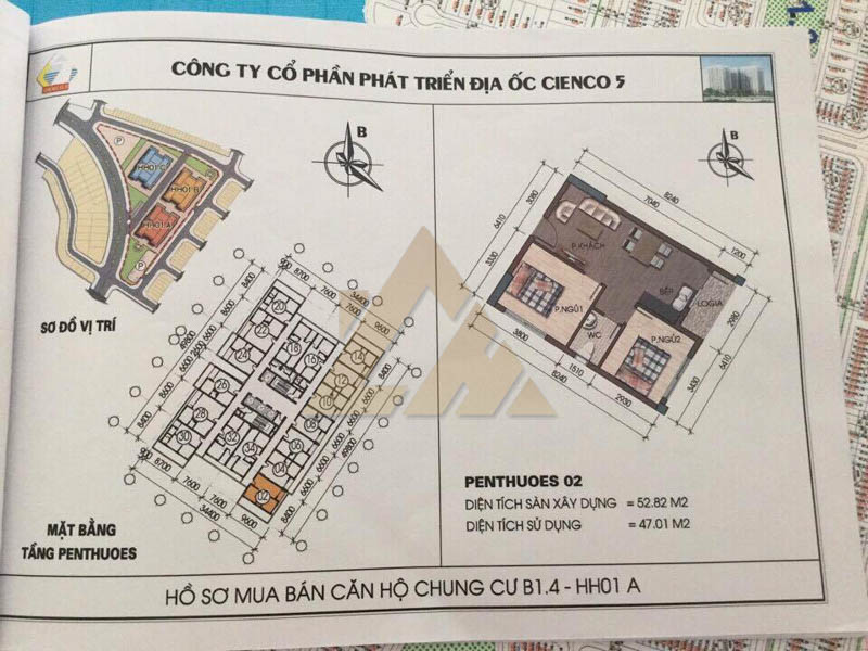 mặt bằng căn hộ penthouse thanh hà b1.4 hh01