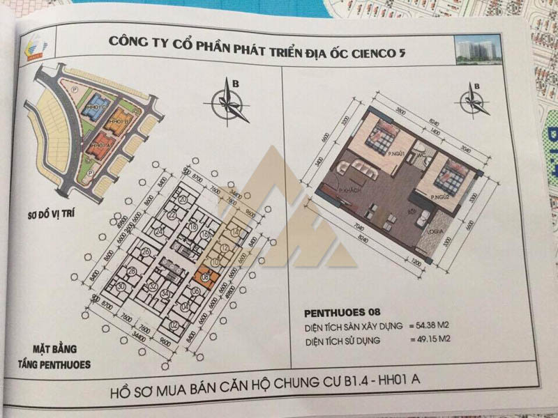 mặt bằng căn hộ penthouse thanh hà b1.4 hh01
