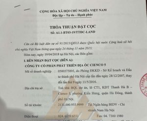 hợp đồng thoả thuận đặt cọc