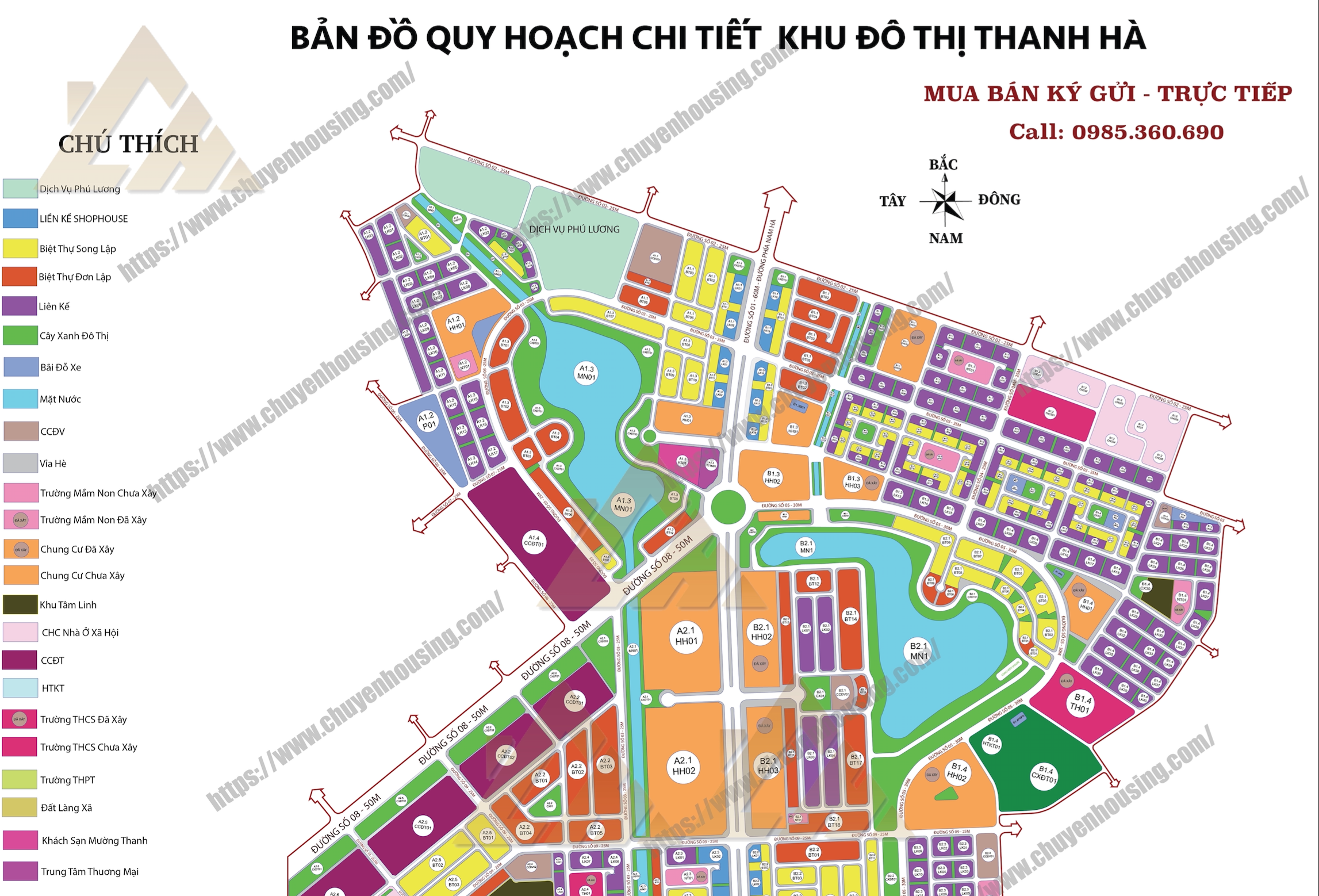 mặt bằng tổng thể khu đô thị thanh hà