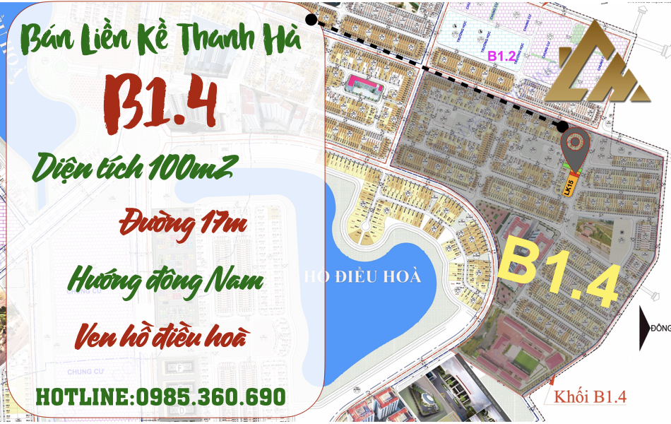 liền kề thanh hà b1.4 liền kề 15 ven hồ