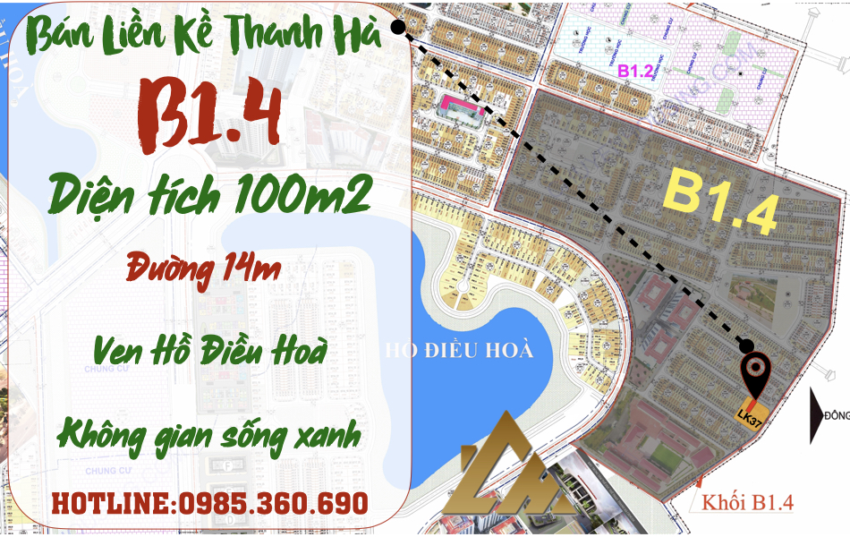 bán liền kề thanh hà b1.4 liền kề 37