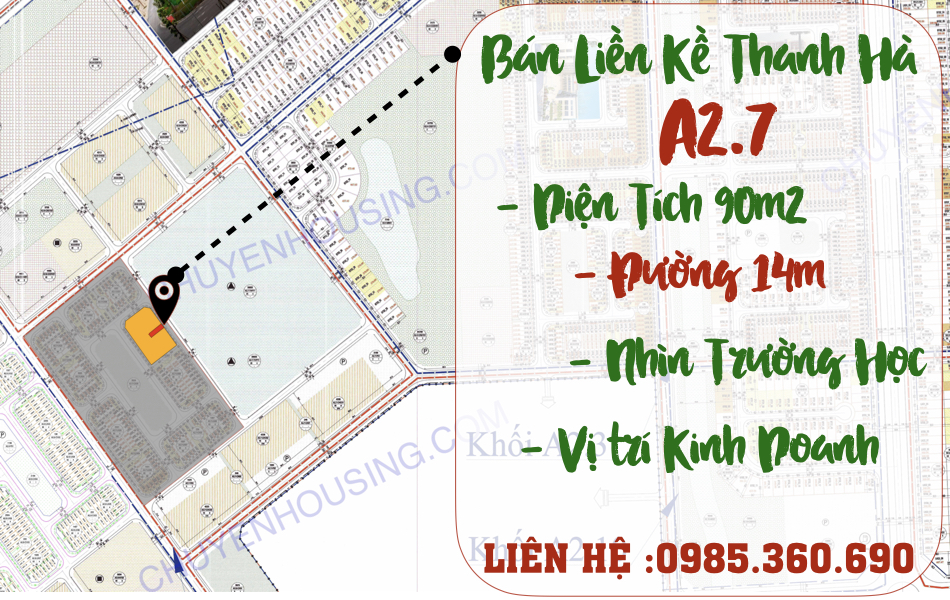 bán liền kề thanh hà a2.7 liền kề 10