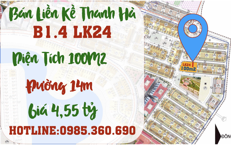 bán liền kề thanh hà b1.4 liền kề 24