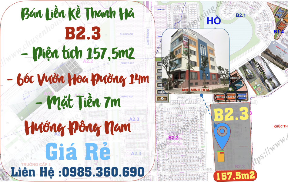 liền kề thanh hà b2.3 góc vườn hoa