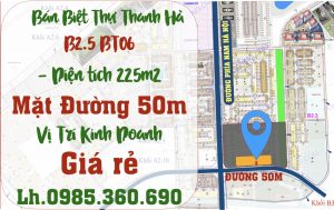 bán biệt thự thanh hà b2.4 đường 50m
