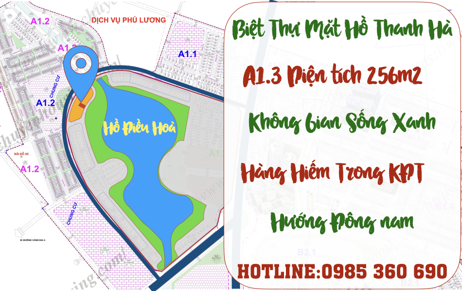 bán biệt thự thanh hà mặt hồ