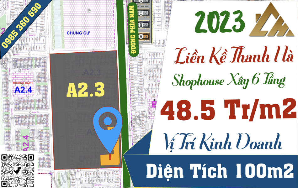 bán liền kề thanh hà a2.3 shophouse