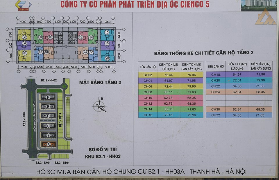 mặt bằng chung cư thanh hà b2.1 hh03 tầng 2