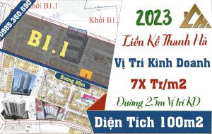 bán liền kề thanh hà b1.1 đường 25m