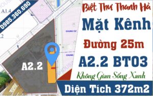 bán biệt thự mặt kênh thanh hà đường 25m