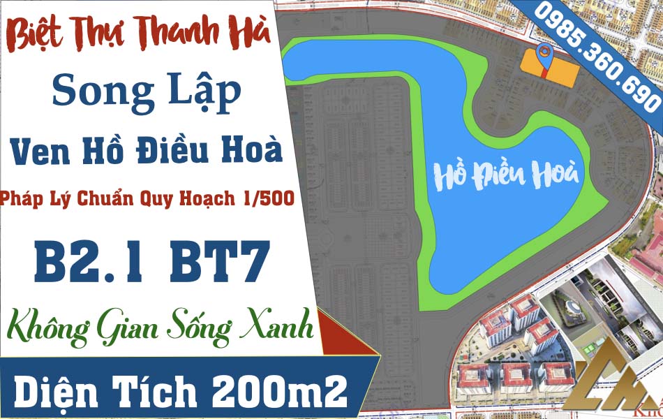 bán biệt thự thanh hà b2.1 ven hồ