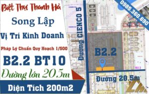bán biệt thự thanh hà b2.2 đường 20.5m giá rẻ
