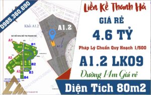 bán liền kề thanh hà a1.2 giá 4.6 tỷ