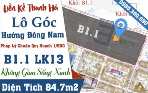 bán liền kề thanh hà b1.1 lô góc giá rẻ