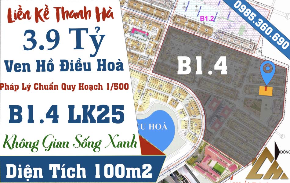 liền kề thanh hà b1.4 giá 3.9 tỷ