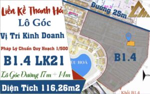 bán liền kề thanh hà b1.4 lô góc giá rẻ