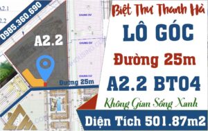 bán biệt thự thanh hà a2.2 lô góc đường 25m