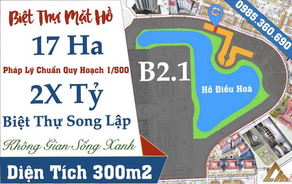 bán biệt thự mặt hồ thanh hà b2.1