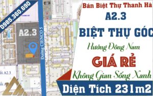 biệt thự thanh hà a2.3 lô góc giá rẻ