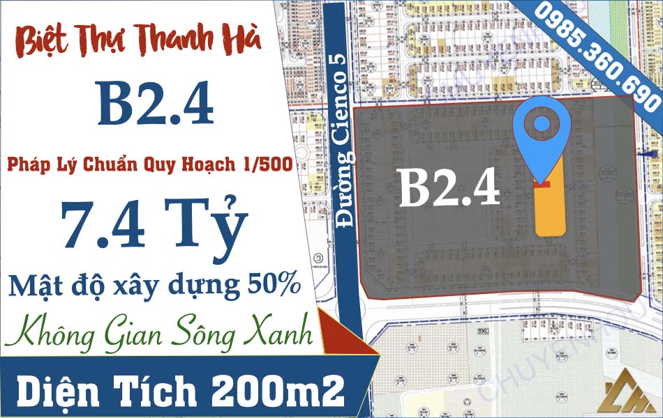 bán biệt thự thanh hà b2.4 giá