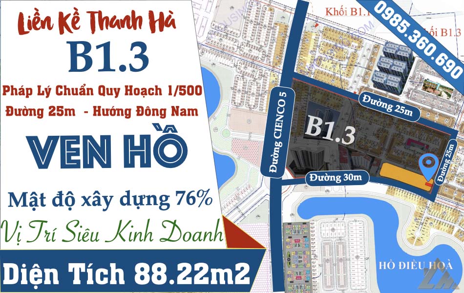liền kề thanh hà b1.3 liền kề 15 ven hồ