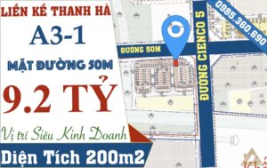 bán liền kề thanh hà a3.1 đường 50m