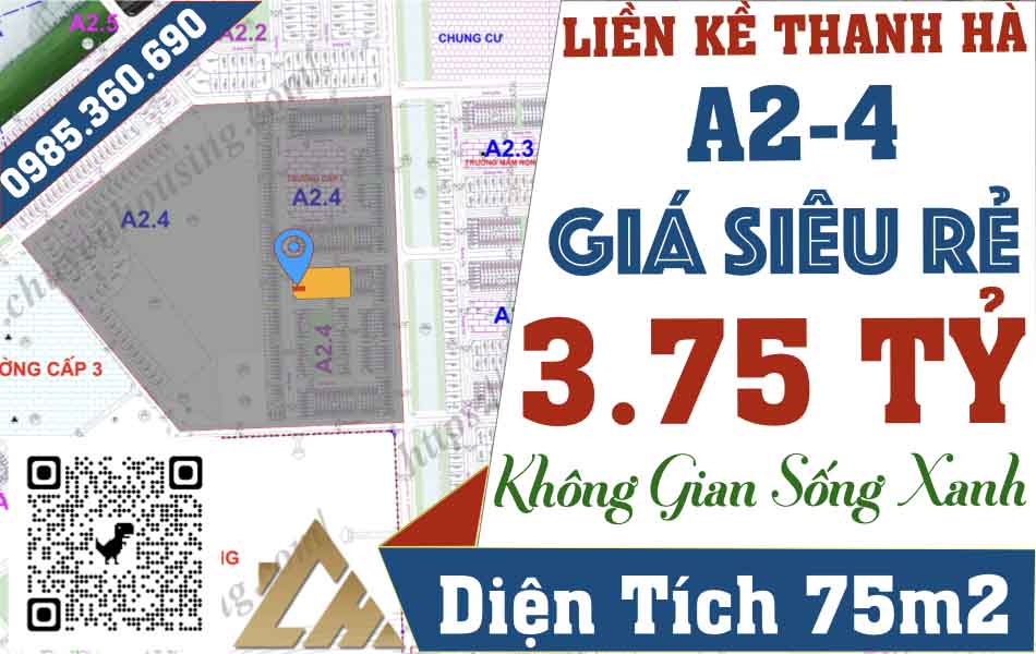 bán liền kề thanh hà a2.4 giá siêu rẻ