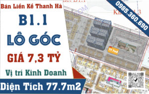 liền kề thanh hà b1.1 lô góc giá rẻ