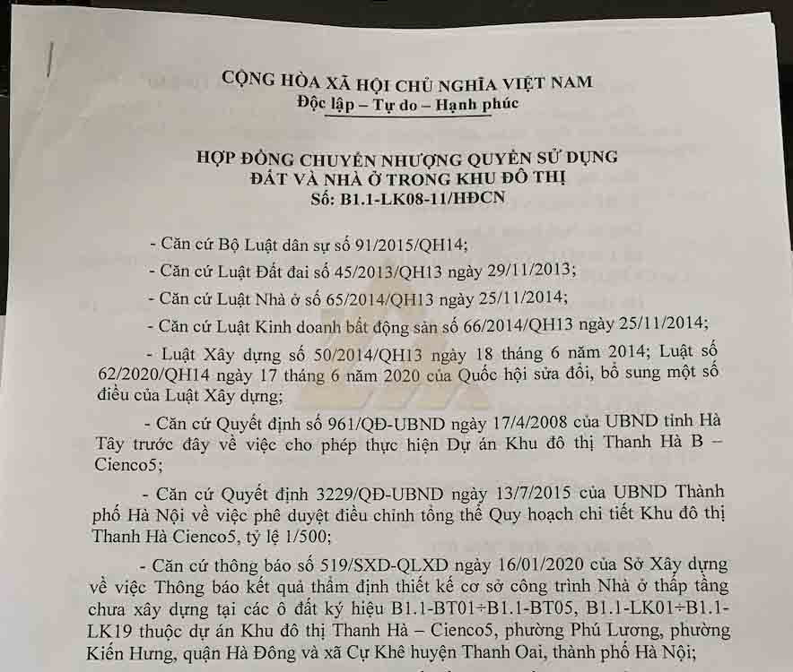 hợp đồng chuyển nhượng