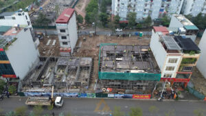 tiến độ xây dựng liền kề thanh hà 28/1/2024