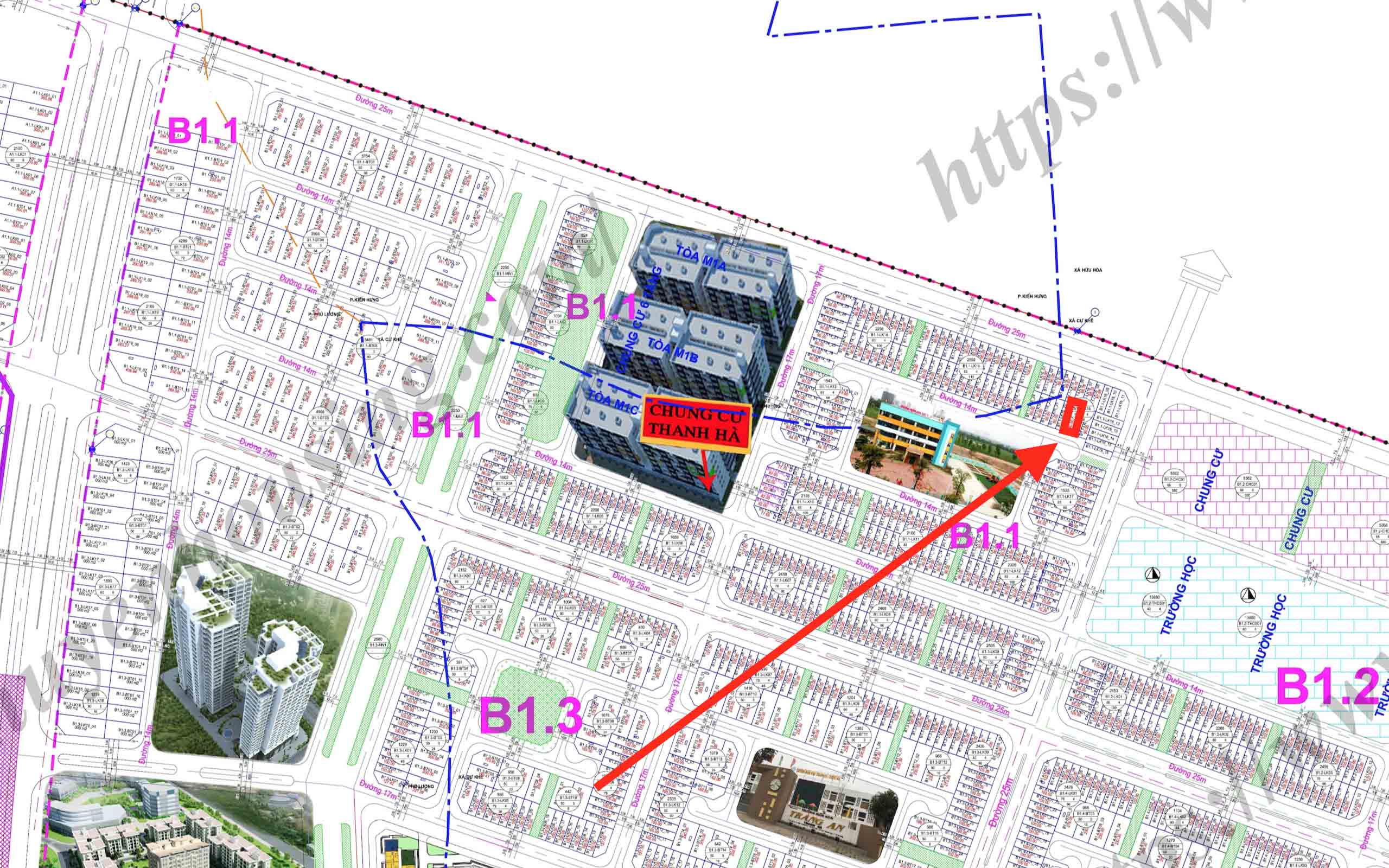 bán liền kề thanh hà b1.1 liền kề 16
