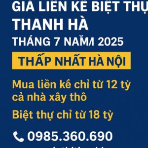giá liền kề biệt thự thanh hà