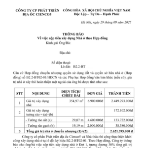 thống báo đóng tiền b2.2