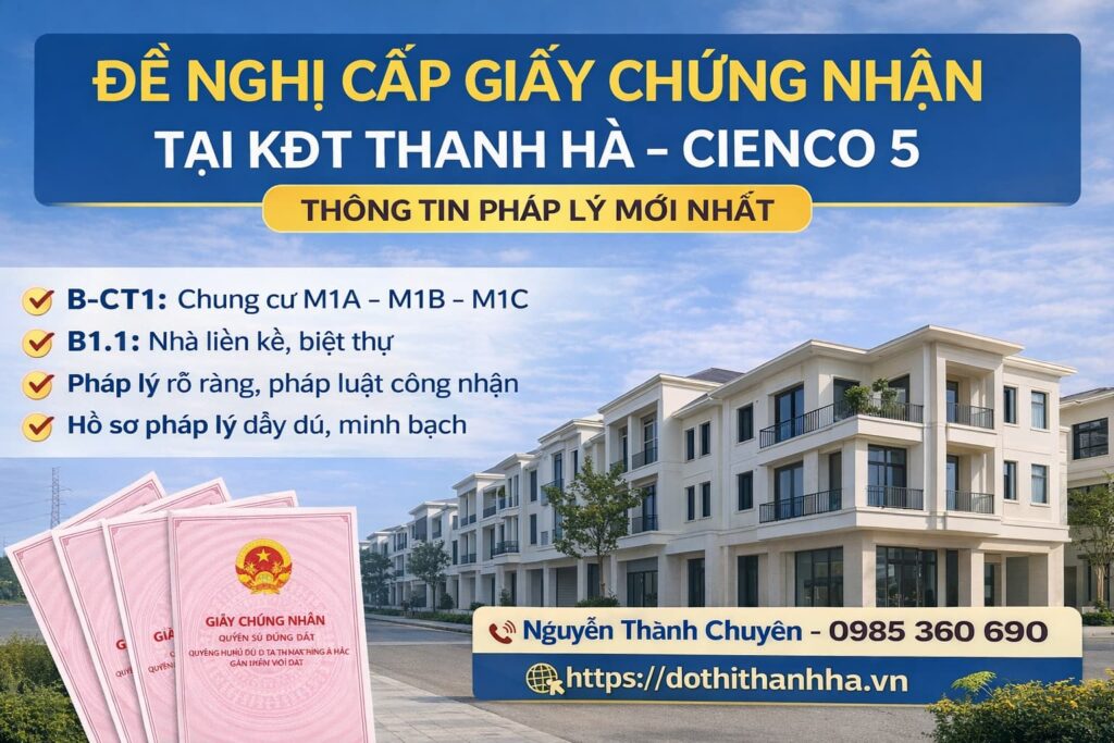 đề nghị cấp giấy chứng nhận quyền sử dụng đất thanh hà cienco 5