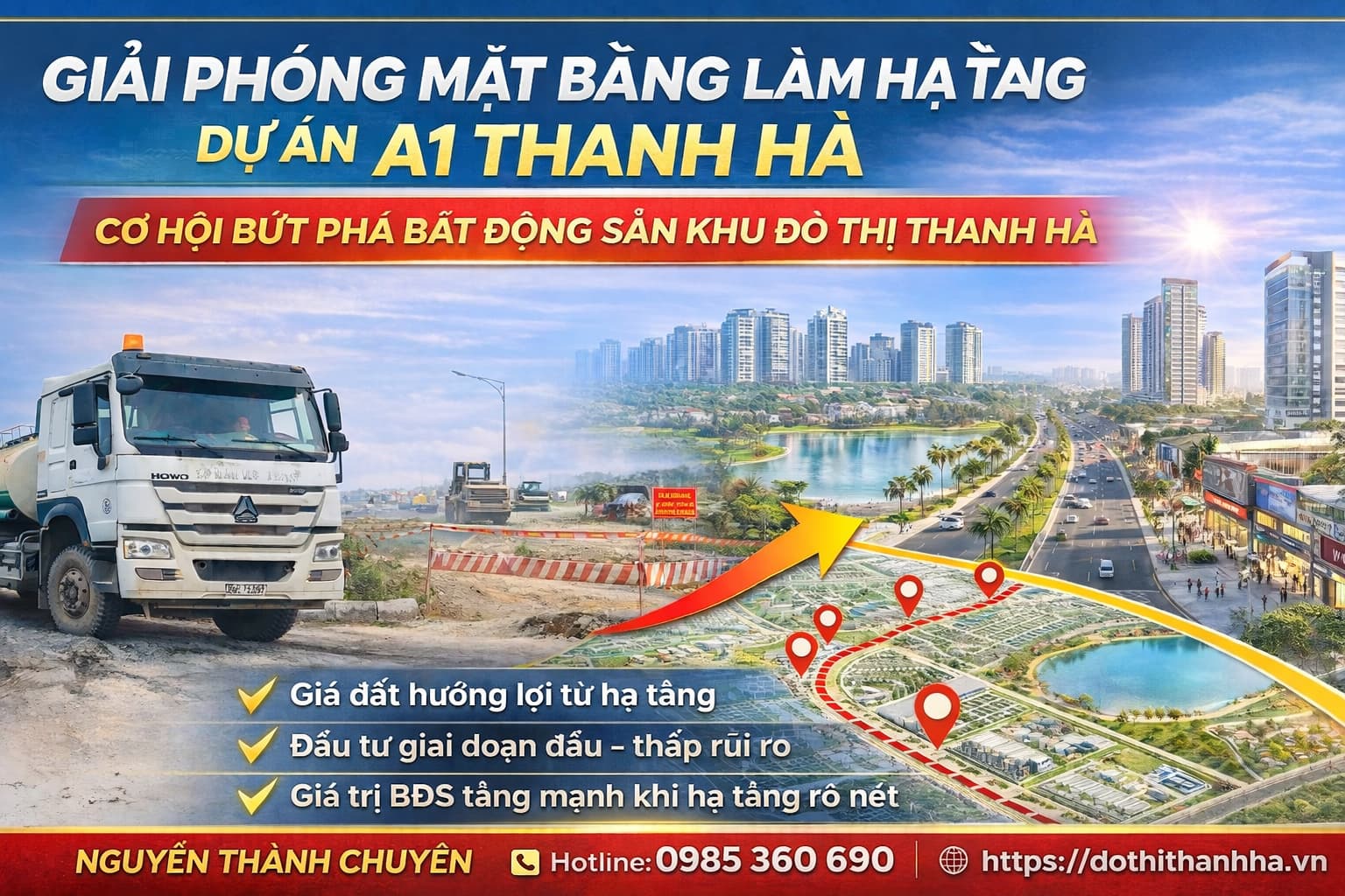 giải phóng mặt bằng làm hạ tầng dự án a1 thanh hà