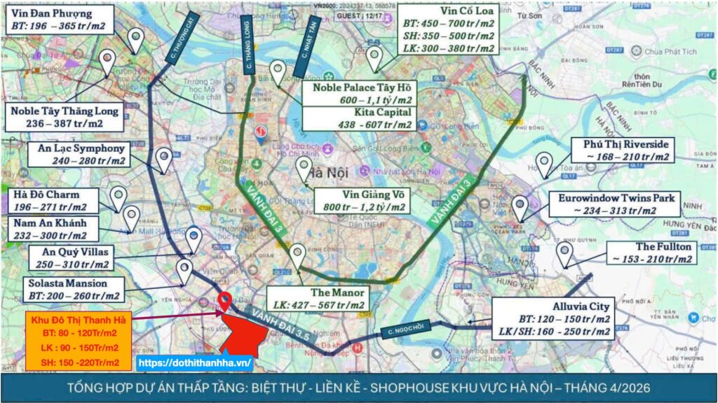 liền kề biệt thự thanh hà giá rẻ
