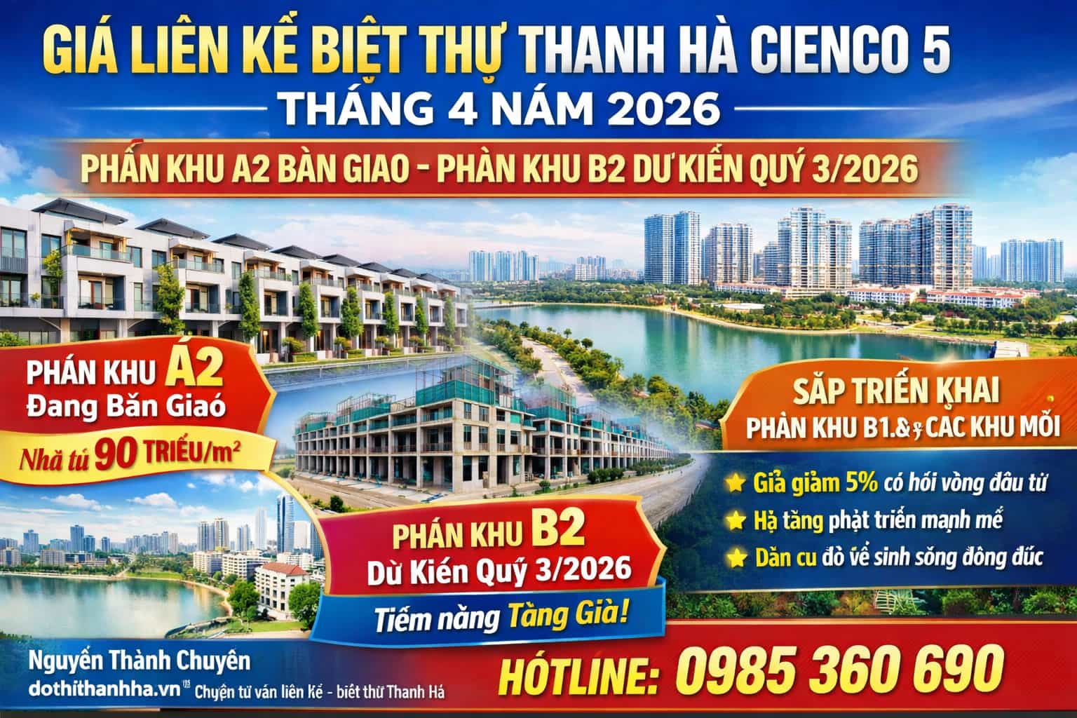 giá liền kề biệt thự thanh hà tháng 4 năm 2026