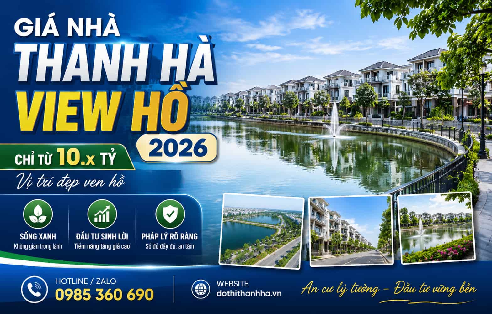 giá nhà thanh hà view hồ
