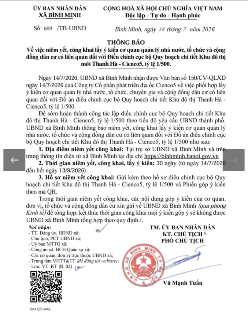 điều chỉnh quy hoạch thanh hà
