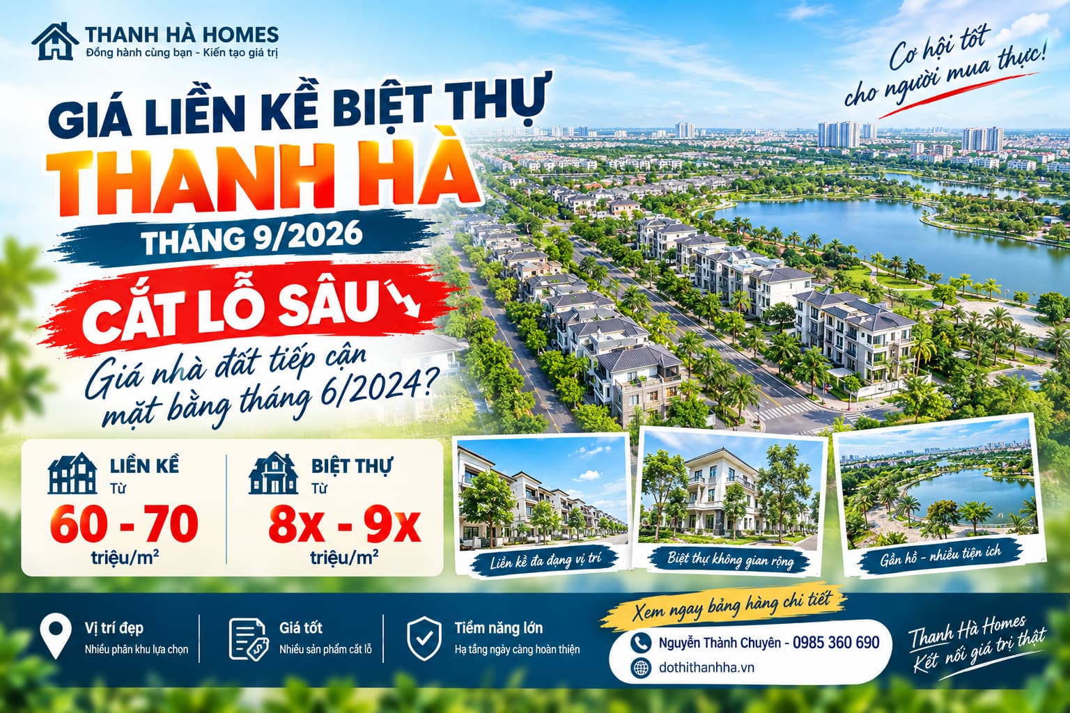 giá liền kề biệt thự thanh hà